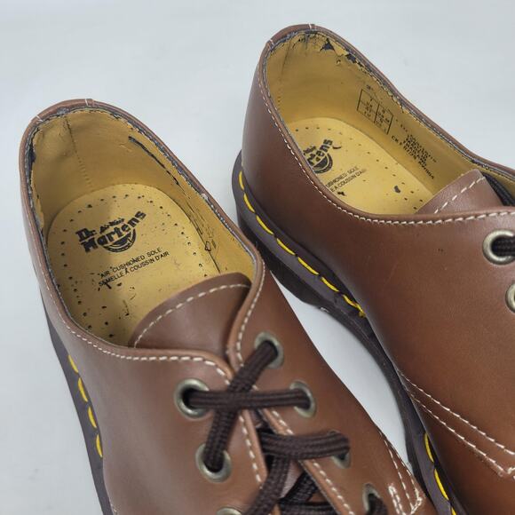 VTG Dr Martens Shoes Women 9 Brown Leather 3-Eye Oxford Lug Sole AirWair 1561/59 - Picture 12 of 12